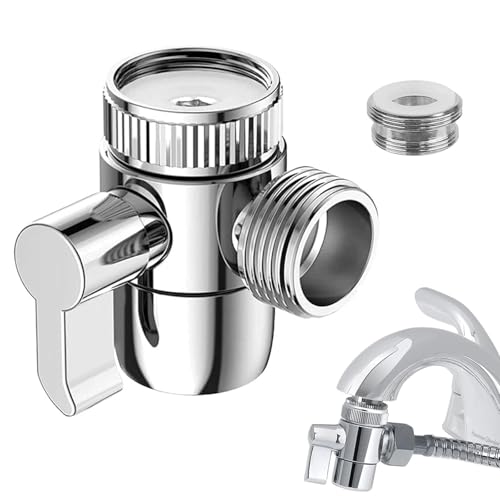 Wjelet 1 x 3-Wege-Duschumstellventil, M22 x M24 Wasserhahn-Umsteller für Geschirrspüler, Waschmaschinen und Duschdüsen, Wasserhahn-Adapter für Küchenspüle und Badschläuche von Wjelet