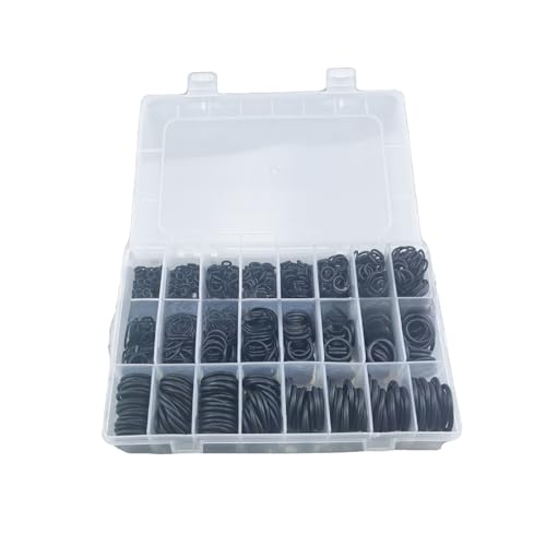 Wjelet 1200 Teiliges O Ring Dichtungsring Set Reparatur Kit Dichtungs O Ring Kupferdichtringe Sortiment Kit für Autoreparatur, Sanitär und mehr (Schwarz) von Wjelet