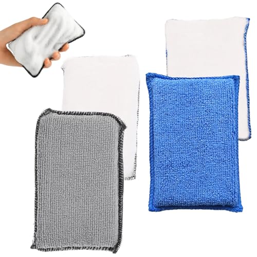 Wjelet 4 Schwämme für die Autoreinigung, Ninja-Pads, doppelseitige Innenscheuerpads für Autopflege, sicher auf Leder, Vinyl, Kunststoff und Polster, wiederverwendbare Reinigung Wjelet 4 Schwämme für die Autoreinigung, Ninja-Pads, doppelseitige Innenscheuerpads für Autopflege, sicher auf Leder, Vinyl, Kunststoff und Polster, wiederverwendbare Reinigung von Wjelet