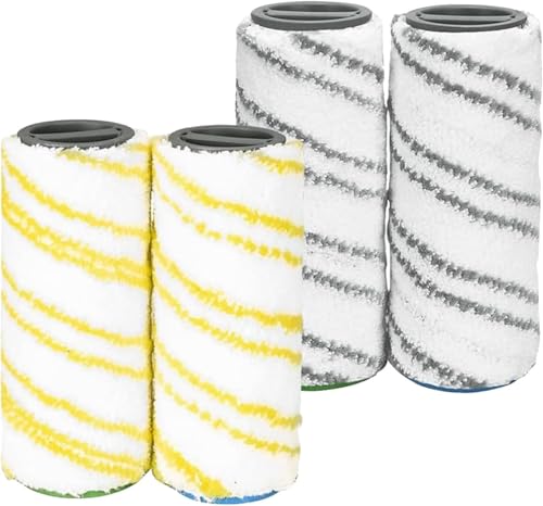 Wjelet 4-teiliges Rollenbürsten-Set für Kärcher FC3 FC5 FC7 FC3D schnurlose Hartbodenreiniger, Mikrofaser-Wischmopprollen, Ersatz-Mopprolle für Kärcher Bodenreiniger Wjelet 4-teiliges Rollenbürsten-Set für Kärcher FC3 FC5 FC7 FC3D schnurlose Hartbodenreiniger, Mikrofaser-Wischmopprollen, Ersatz-Mopprolle für Kärcher Bodenreiniger von Wjelet