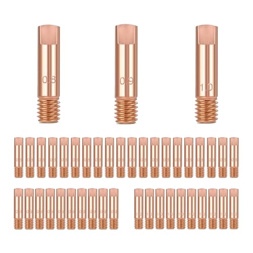 40 Stück Kupfer Kontaktspitze Schweißdüsen Stromdüse Set für 15AK Mig Mag Schweissgerät Schweiß Kontaktspitzen Verschleißteile Set 0,8 mm, 0,9 mm, 1 mm Schweißzubehör 40 Stück Kupfer Kontaktspitze Schweißdüsen Stromdüse Set für 15AK Mig Mag Schweissgerät Schweiß Kontaktspitzen Verschleißteile Set 0,8 mm, 0,9 mm, 1 mm Schweißzubehör von Wjelet