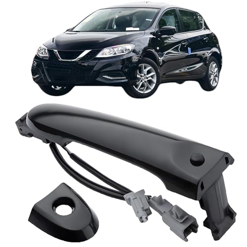 Wjelet Außentürgriff für die Fahrerseite, vorne rechts, kompatibel mit Nissan Juke F15 2010–2019, 80644–1FA5A, 80644–3WC2A, langlebiger Ersatzgriff für die Fahrerseite (schwarz) von Wjelet