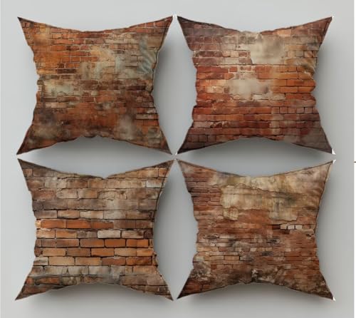 Rot Kissenbezug 40x40 4er Set Kissen Ziegel Muster Dekokissen mit Unsichtbarem Reißverschluss Design, Quadrat Weich Kissenbezüge, Home Sofakissen, Frühlingsdekokissen, Couch Deko Wohnzimmer,Model25 Rot Kissenbezug 40x40 4er Set Kissen Ziegel Muster Dekokissen mit Unsichtbarem Reißverschluss Design, Quadrat Weich Kissenbezüge, Home Sofakissen, Frühlingsdekokissen, Couch Deko Wohnzimmer,Model25 von Wjffnzbz