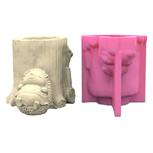 Igel Baum Gips Silikon Form Sukkulenten Beton Blumentopf Vase Gips Zement Ton Form Kerze Form von Wjsdsg