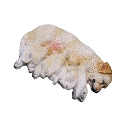 Pflegender Hund Miniatur Stillmutter Labrador Und Baby Welpen Kunstharzfigur Für Zuhause Tischregal Display Ornament von Wjsdsg
