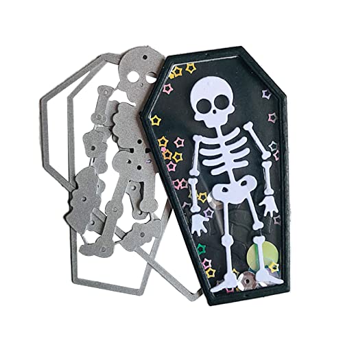 Wjsdsg Halloween Schädel Sarg Metall Schneiden Stirbt Handgemachte Schablone Form Präge Muster Für Kinder Erwachsene Handwerk Projekt von Wjsdsg