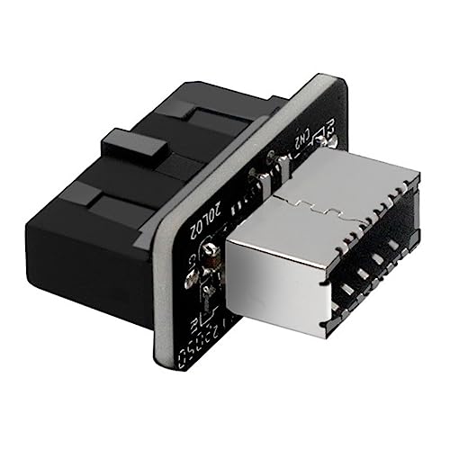 Wjsdsg USB Typ E Buchse Auf 19-Pin Stecker Adapter Für Interne Motherboard Verbindung – Vertikaler Header Splitter Für Typ C Motherboard von Wjsdsg