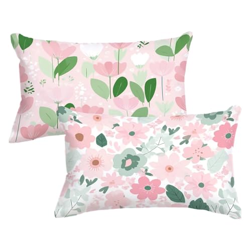 2er Set Kissenbezug 30 50 GrüN, Rosa Blume Kopfkissenbezug 30x50 cm mit Unsichtbarer Reißverschluss, Doppelseitig Samt Kissenhülle Sofakissen Schlafzimmer Dekokissen Bett Kissenbezüge 2 Pack, Model646 2er Set Kissenbezug 30 50 GrüN, Rosa Blume Kopfkissenbezug 30x50 cm mit Unsichtbarer Reißverschluss, Doppelseitig Samt Kissenhülle Sofakissen Schlafzimmer Dekokissen Bett Kissenbezüge 2 Pack, Model646 von Wjxzsccw