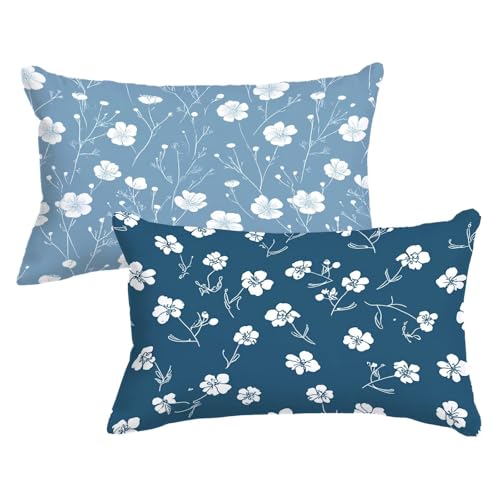 2er Set Kissenbezug 40 70 Blau, WeißE Blumen Kopfkissenbezug 40x70 cm mit Unsichtbarer Reißverschluss, Doppelseitig Samt Kissenhülle Sofakissen Schlafzimmer Dekokissen Bett Kissenbezüge,Model658 2er Set Kissenbezug 40 70 Blau, WeißE Blumen Kopfkissenbezug 40x70 cm mit Unsichtbarer Reißverschluss, Doppelseitig Samt Kissenhülle Sofakissen Schlafzimmer Dekokissen Bett Kissenbezüge,Model658 von Wjxzsccw
