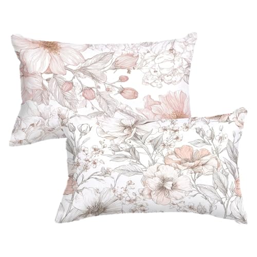 2er Set Kissenbezug 40 70 Weiß, Blume Kopfkissenbezug 40x70 cm mit Unsichtbarer Reißverschluss, Doppelseitig Samt Kissenhülle Sofakissen Schlafzimmer Dekokissen Bett Kissenbezüge 2 Pack, Model688 2er Set Kissenbezug 40 70 Weiß, Blume Kopfkissenbezug 40x70 cm mit Unsichtbarer Reißverschluss, Doppelseitig Samt Kissenhülle Sofakissen Schlafzimmer Dekokissen Bett Kissenbezüge 2 Pack, Model688 von Wjxzsccw