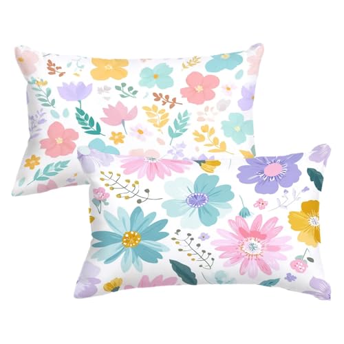 2er Set Kissenbezug 40 80 Farbige Blumen, Blume Kopfkissenbezug 40x80 cm mit Unsichtbarer Reißverschluss, Doppelseitig Samt Kissenhülle Sofakissen Schlafzimmer Dekokissen Bett Kissenbezüge,Model484 2er Set Kissenbezug 40 80 Farbige Blumen, Blume Kopfkissenbezug 40x80 cm mit Unsichtbarer Reißverschluss, Doppelseitig Samt Kissenhülle Sofakissen Schlafzimmer Dekokissen Bett Kissenbezüge,Model484 von Wjxzsccw
