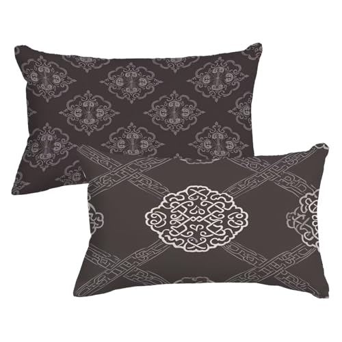 2er Set Kissenbezug 50 70 Modern, NationalitäT Kopfkissenbezug 50x70 cm mit Unsichtbarer Reißverschluss, Doppelseitig Samt Kissenhülle Sofakissen Schlafzimmer Dekokissen Bett Kissenbezüge,Model664 von Wjxzsccw