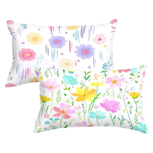 2er Set Kissenbezug 50 70 Weiß, Farbige Blumen Kopfkissenbezug 50x70 cm mit Unsichtbarer Reißverschluss, Doppelseitig Samt Kissenhülle Sofakissen Schlafzimmer Dekokissen Bett Kissenbezüge,Model610 2er Set Kissenbezug 50 70 Weiß, Farbige Blumen Kopfkissenbezug 50x70 cm mit Unsichtbarer Reißverschluss, Doppelseitig Samt Kissenhülle Sofakissen Schlafzimmer Dekokissen Bett Kissenbezüge,Model610 von Wjxzsccw