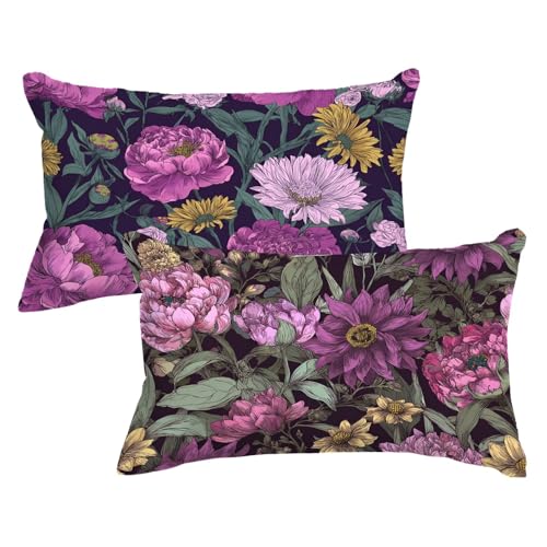 2er Set Kissenbezug 50 75 Lila, Blume Kopfkissenbezug 50x75 cm mit Unsichtbarer Reißverschluss, Doppelseitig Samt Kissenhülle Sofakissen Schlafzimmer Dekokissen Bett Kissenbezüge 2 Pack, Model676 2er Set Kissenbezug 50 75 Lila, Blume Kopfkissenbezug 50x75 cm mit Unsichtbarer Reißverschluss, Doppelseitig Samt Kissenhülle Sofakissen Schlafzimmer Dekokissen Bett Kissenbezüge 2 Pack, Model676 von Wjxzsccw