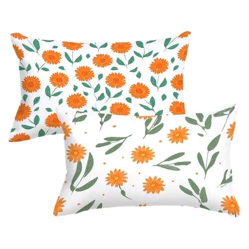 2er Set Kissenbezug 60 80 Orange Farbe, Blume Kopfkissenbezug 60x80 cm mit Unsichtbarer Reißverschluss, Doppelseitig Samt Kissenhülle Sofakissen Schlafzimmer Dekokissen Bett Kissenbezüge,Model580 2er Set Kissenbezug 60 80 Orange Farbe, Blume Kopfkissenbezug 60x80 cm mit Unsichtbarer Reißverschluss, Doppelseitig Samt Kissenhülle Sofakissen Schlafzimmer Dekokissen Bett Kissenbezüge,Model580 von Wjxzsccw