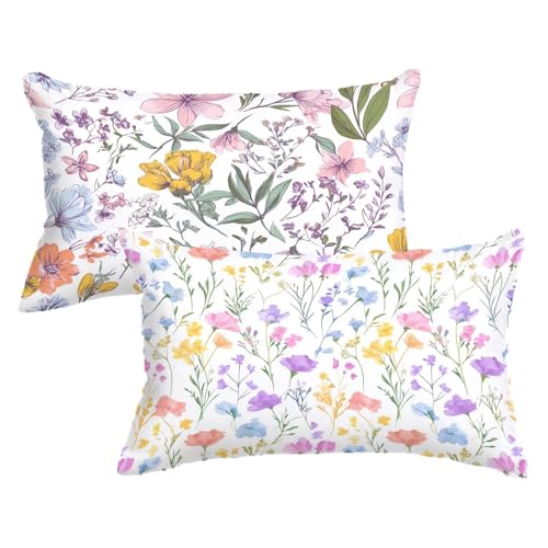 2er Set Kissenbezug 70 90 Weiß, Farbige Blumen Kopfkissenbezug 70x90 cm mit Unsichtbarer Reißverschluss, Doppelseitig Samt Kissenhülle Sofakissen Schlafzimmer Dekokissen Bett Kissenbezüge,Model556 2er Set Kissenbezug 70 90 Weiß, Farbige Blumen Kopfkissenbezug 70x90 cm mit Unsichtbarer Reißverschluss, Doppelseitig Samt Kissenhülle Sofakissen Schlafzimmer Dekokissen Bett Kissenbezüge,Model556 von Wjxzsccw