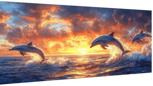 Diamond Painting Delphin Muster Design, Sonnenuntergang Diamond Painting Erwachsene Groß XXL 180x90cm, 5D Diamant Malerei Stickbilder für Anfänger, Zimmer Deko Aesthetic, Geschenke für Frauen Model205 Diamond Painting Delphin Muster Design, Sonnenuntergang Diamond Painting Erwachsene Groß XXL 180x90cm, 5D Diamant Malerei Stickbilder für Anfänger, Zimmer Deko Aesthetic, Geschenke für Frauen Model205 von Wjxzsccw