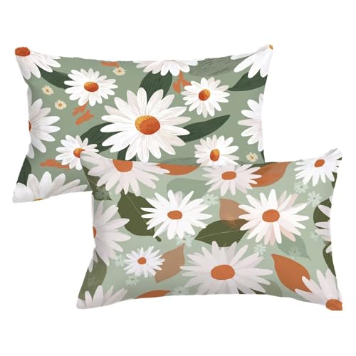 Kissenbezug 30 * 50cm 2er Set Rechteckig Kopfkissenbezug GrüNe BläTter Sofakissen GäNseblüMchen Dekokissen Couchkissen Doppelseitig Zierkissen mit Unsichtbarer Reißverschluss für Herbst Deko,Model546 Kissenbezug 30 * 50cm 2er Set Rechteckig Kopfkissenbezug GrüNe BläTter Sofakissen GäNseblüMchen Dekokissen Couchkissen Doppelseitig Zierkissen mit Unsichtbarer Reißverschluss für Herbst Deko,Model546 von Wjxzsccw