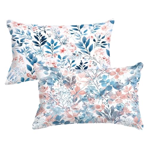 Kissenbezug 30 x 60cm 2er Set Rechteckig Kopfkissenbezug Blau Sofakissen Blatt Dekokissen Samt Couchkissen Doppelseitig Zierkissen mit Unsichtbarer Reißverschluss Design für Herbst Deko,Model552 Kissenbezug 30 x 60cm 2er Set Rechteckig Kopfkissenbezug Blau Sofakissen Blatt Dekokissen Samt Couchkissen Doppelseitig Zierkissen mit Unsichtbarer Reißverschluss Design für Herbst Deko,Model552 von Wjxzsccw