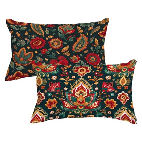 Kissenbezug 30 x 60cm 2er Set Rechteckig Kopfkissenbezug Saflor Sofakissen GrüNe BläTter Dekokissen Samt Couchkissen Doppelseitig Zierkissen mit Unsichtbarer Reißverschluss für Herbst Deko,Model714 Kissenbezug 30 x 60cm 2er Set Rechteckig Kopfkissenbezug Saflor Sofakissen GrüNe BläTter Dekokissen Samt Couchkissen Doppelseitig Zierkissen mit Unsichtbarer Reißverschluss für Herbst Deko,Model714 von Wjxzsccw