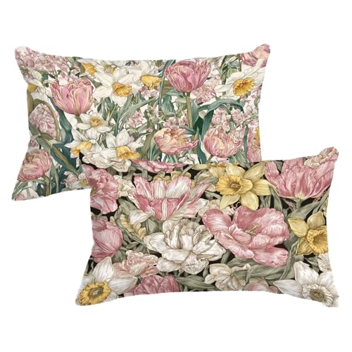 Kissenbezug 40 x 70cm 2er Set Rechteckig Kopfkissenbezug Retro Sofakissen Blume Dekokissen Samt Couchkissen Doppelseitig Zierkissen mit Unsichtbarer Reißverschluss Design für Herbst Deko,Model594 Kissenbezug 40 x 70cm 2er Set Rechteckig Kopfkissenbezug Retro Sofakissen Blume Dekokissen Samt Couchkissen Doppelseitig Zierkissen mit Unsichtbarer Reißverschluss Design für Herbst Deko,Model594 von Wjxzsccw