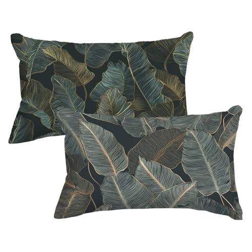 Kissenbezug 50 x 75cm 2er Set Rechteckig Kopfkissenbezug GrüNe BläTter Sofakissen Anlage Dekokissen Samt Couchkissen Doppelseitig Zierkissen mit Unsichtbarer Reißverschluss für Herbst Deko,Model726 Kissenbezug 50 x 75cm 2er Set Rechteckig Kopfkissenbezug GrüNe BläTter Sofakissen Anlage Dekokissen Samt Couchkissen Doppelseitig Zierkissen mit Unsichtbarer Reißverschluss für Herbst Deko,Model726 von Wjxzsccw