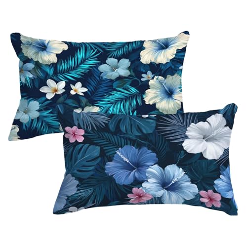 Kopfkissenbezug 40x90 2er Set Kissenbezug Blaue Blumen Kissenbezüge Tropische Pflanzen Muster mit Unsichtbarer Reißverschluss Sofakissen Samt Dekokissen für Deko Wohnzimmer, Geschenke Frauen,Model716 Kopfkissenbezug 40x90 2er Set Kissenbezug Blaue Blumen Kissenbezüge Tropische Pflanzen Muster mit Unsichtbarer Reißverschluss Sofakissen Samt Dekokissen für Deko Wohnzimmer, Geschenke Frauen,Model716 von Wjxzsccw