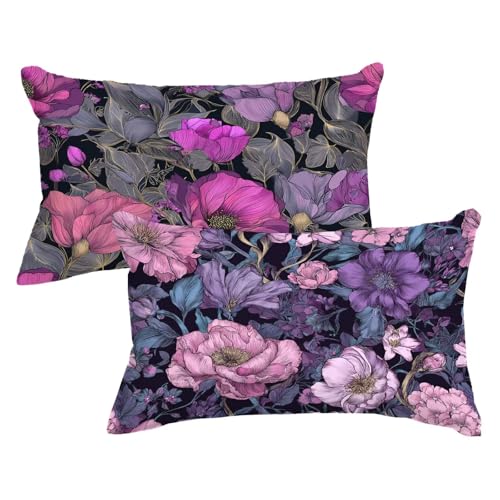 Kopfkissenbezug 50x70 2er Set Kissenbezug Lila Kissenbezüge Blume Muster mit Unsichtbarer Reißverschluss Design Sofakissen Samt Dekokissen für Zimmer Deko Wohnzimmer Geschenke für Frauen,Model644 Kopfkissenbezug 50x70 2er Set Kissenbezug Lila Kissenbezüge Blume Muster mit Unsichtbarer Reißverschluss Design Sofakissen Samt Dekokissen für Zimmer Deko Wohnzimmer Geschenke für Frauen,Model644 von Wjxzsccw