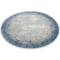 WK WOHNEN Teppich "BORDER", rund, hochwertiger Viskoseanteil, samtweiche Oberfläche mit 3 D Effekt von Wk Wohnen