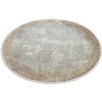 WK WOHNEN Teppich "BORDER" rund 8 mm Höhe hochwertiger Viskoseanteil, samtweiche Oberfläche mit 3 D Effekt von Wk Wohnen