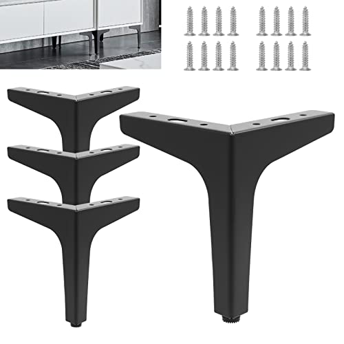 Wkmamo 4 Stück Metalldreieck Möbel Füße,10cm/15 cm Möbel Tischbeine,DIY Dreieck Tischbeine,Ersatz Dreieck Schrank Füße für Schrank, Sofa mit Schrauben von Wkmamo