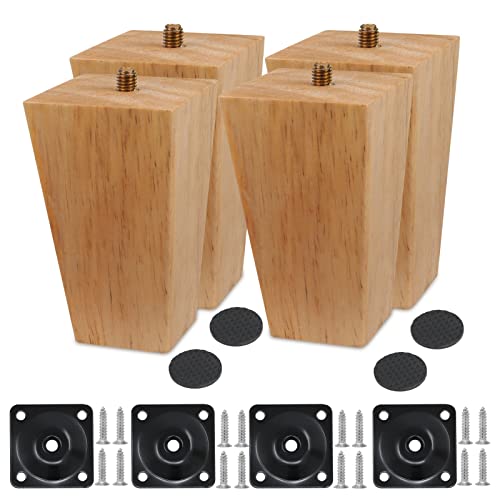 Wkmamo 4 Stück Möbelfüße Holz Möbelbeine 10cm, Massivholz Beine Aus Eiche mit Montageplatten, Schrauben und Filzgleiter,für Sofa Bett Schrank Couch Stuhl (10cm-2, Gerade) Wkmamo 4 Stück Möbelfüße Holz Möbelbeine 10cm, Massivholz Beine Aus Eiche mit Montageplatten, Schrauben und Filzgleiter,für Sofa Bett Schrank Couch Stuhl (10cm-2, Gerade) von Wkmamo