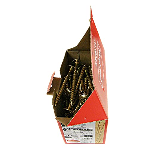 Tellerkopfschrauben Holzbauschrauben alle Größen Tellerkopf Torx Schrauben (50Stück 10x120mm TX40) von KLIMAS