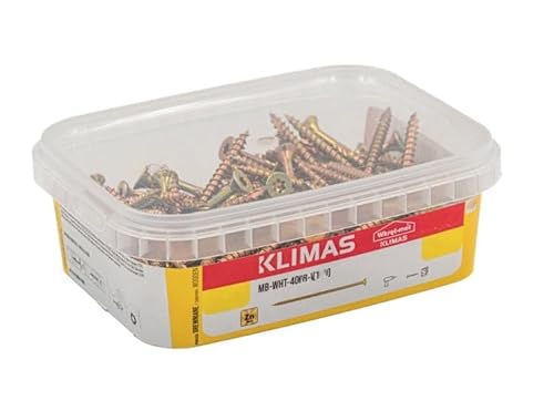Klimas Senkkopfschrauben Holzschrauben Gelb Masterbox (4,5 x 60 mm - 60 Stk.) von Wkret-Met