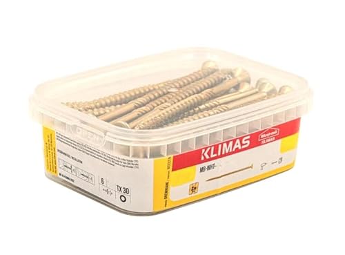 Klimas Senkkopfschrauben Holzschrauben Gelb Masterbox (5 x 90 mm - 40 Stk.) von Wkret-Met