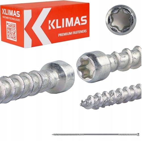 Klimas WKFC Vollgewinde-Konstruktionsschrauben Zylinderkopf Weiß 25 Stück (10 x 450 mm) von Wkret-Met
