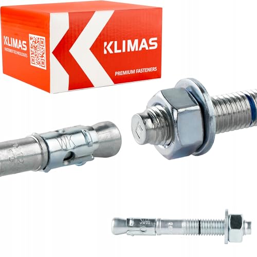 Schwerlastanker M8 x 115 mm - 10 Stück ETA Schwerlastdübel Keilanker Bolzenanker Ankerbolzen Ankerschraube Blitzdübel inklusive Mutter und Unterlegscheibe von Wkret-Met