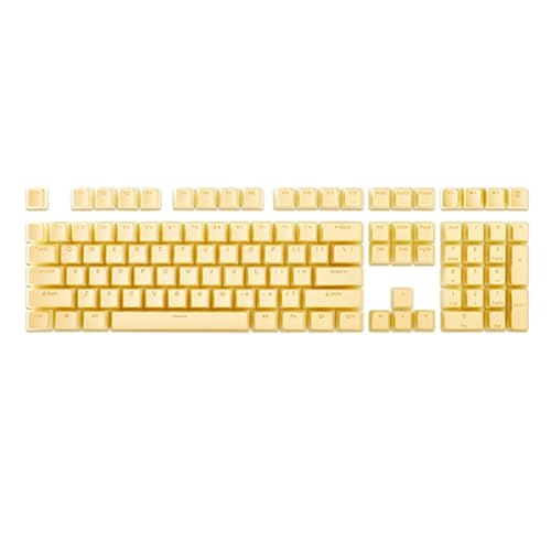 Wlauqueta 1 Set Mechanische Tastatur, doppelte Haut, Milchhaut, transparent, Keycap Pbt, personalisierbar, Creme, Gelee, Kunststoff (gelb) von Wlauqueta