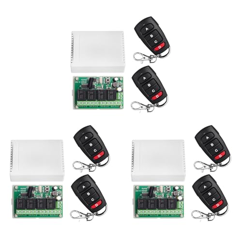 Wlauqueta 3X DC12V 24V 4CH Fernbedienungsschalter 433M Empfangssteuerung Vierwege-Relaismodul Wlauqueta 3X DC12V 24V 4CH Fernbedienungsschalter 433M Empfangssteuerung Vierwege-Relaismodul von Wlauqueta