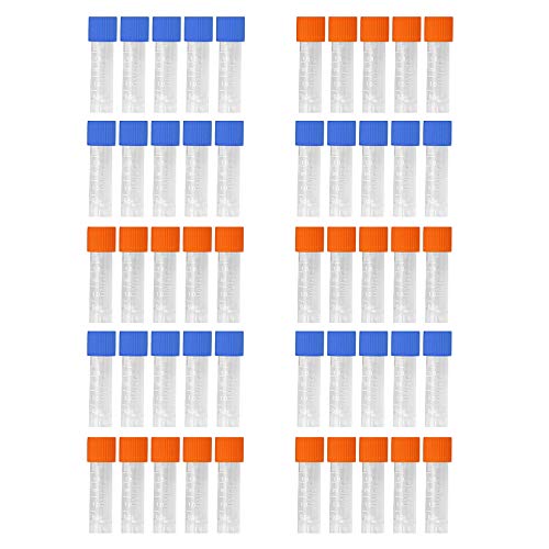 Wlauqueta 50 Stück 1,8 ml Kunststoff Skala 0,063 Reagenzglas Cryovial Probenröhrchen mit Dichtkappe von Wlauqueta