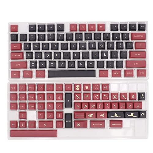 Wlauqueta Thème Me , rot, fünfseitig, Schriftarten zur Sublimation, ethischer Farbstoff, PBT der Schlüssel für Mechanik, USB, kabelgebunden, 135 Schlüssel von Wlauqueta