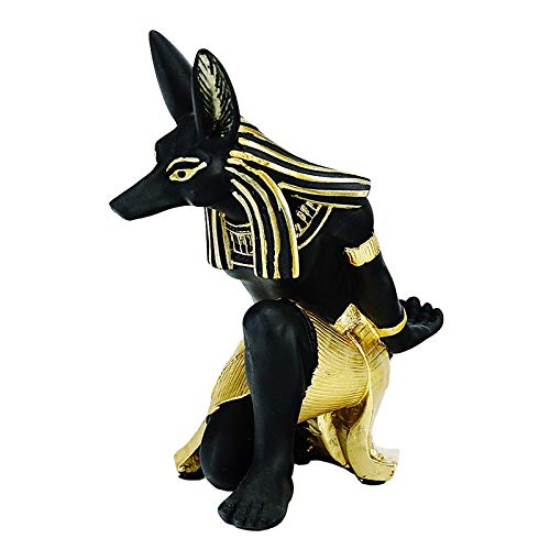 Wlauqueta Weinregal Anubis Gott aus Kunstharz, moderne ägyptische Hunde-Miniaturen, Statuen, Tier, Inneneinrichtung, Schreibtisch, Dekoration, Skulptur von Wlauqueta