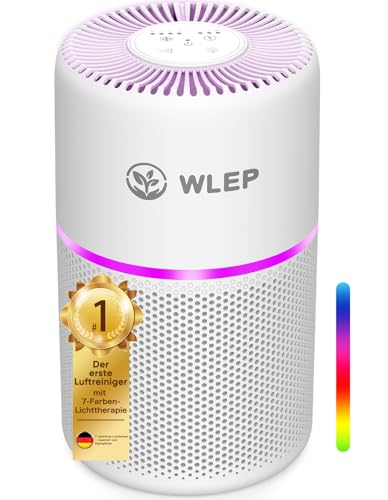 Luftreiniger für Schlafzimmer mit 360° Luftstrom & H13 HEPA Aktivkohle Luftfilter – 99,97% Effizienz, 20 dB Nachtmodus, CADR 90 m³/h, Timer, Farblicht Air Purifier für allergiker staub pollen schimmel Luftreiniger für Schlafzimmer mit 360° Luftstrom & H13 HEPA Aktivkohle Luftfilter – 99,97% Effizienz, 20 dB Nachtmodus, CADR 90 m³/h, Timer, Farblicht Air Purifier für allergiker staub pollen schimmel von Wlep
