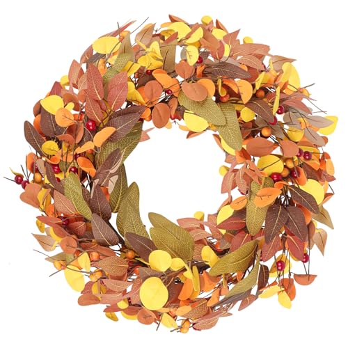 Wlicon 45cm Herbstkranz Haustür, künstliche Herbst Kranz Türkranz Herbst Erntekranz Herbsttür mit Beeren Magnolie Eukalyptus Blätter für draußen Innenwand Fenster Herbst Dekor Wlicon 45cm Herbstkranz Haustür, künstliche Herbst Kranz Türkranz Herbst Erntekranz Herbsttür mit Beeren Magnolie Eukalyptus Blätter für draußen Innenwand Fenster Herbst Dekor von Wlicon
