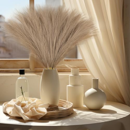 Wlicon 6 Stück Pampasgras Künstlich,45cm Pampasgras Kaffee Klein, Langlebig und Formbar,Pampasgras Deko für Boho Raum Dekor,Wohnzimmer, Vase,Dekoration Modern von Wlicon