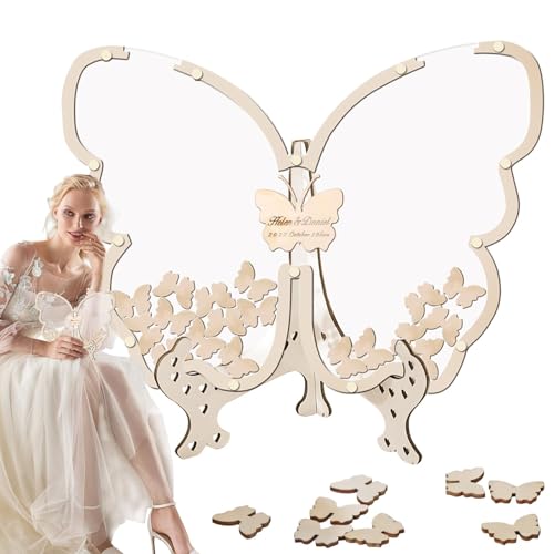 Wlikmjg Butterfly Guest Anmelde, Schmetterling Babyparty Gästebuch | Schmetterling Fotorahmen Gästebuch | Unterschriftenbedenken für Abschlussgeburtstage Zeremonie Party von Wlikmjg