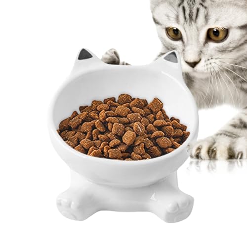 Wlikmjg Erhöhte Katzenschüssel - Katzennapf Erhöht,Hochgestelltes Geschirr Mit Rutschfester Basis Und Kippschutz Zum Fressen Trinken von Wlikmjg
