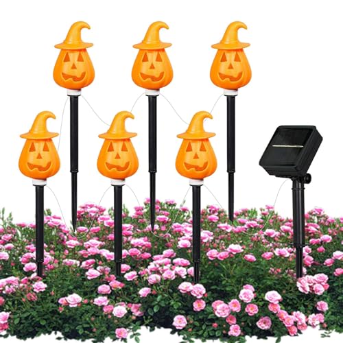 Wlikmjg Halloween Staketen - Solarbetriebene Halloween Bodenspieße | Orange Verstellbare Wegbeleuchtung Mit Ständer Für Grab Außenbereich Wlikmjg Halloween Staketen - Solarbetriebene Halloween Bodenspieße | Orange Verstellbare Wegbeleuchtung Mit Ständer Für Grab Außenbereich von Wlikmjg