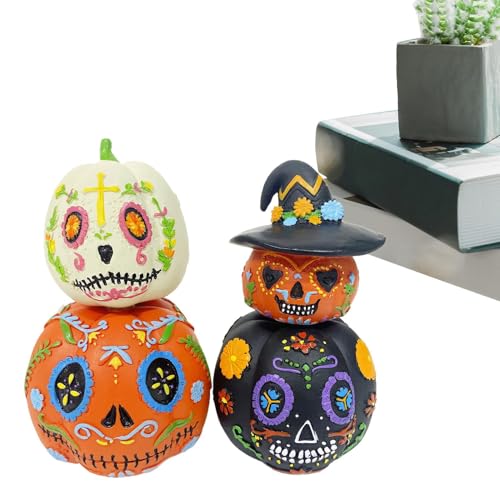 Wlikmjg Kürbisdeko - Kunstharz Halloween Figuren | Ornament stapelbare 4-teilige Magnet-Statue für Flur, Feste, Partys, Schreibtisch, Zuhause, Schlafzimmer und Feiertage Wlikmjg Kürbisdeko - Kunstharz Halloween Figuren | Ornament stapelbare 4-teilige Magnet-Statue für Flur, Feste, Partys, Schreibtisch, Zuhause, Schlafzimmer und Feiertage von Wlikmjg