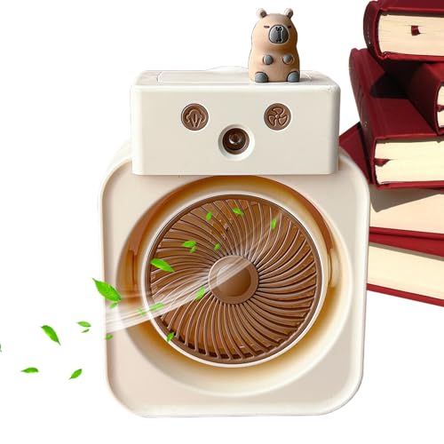 Wlikmjg Luftbefeuchter Ventilator - Schreibtisch Ventilator Für Schlafzimmer Mit 3-Stufen Geschwindigkeit | Kompakter Luftbefeuchter Mit Kühlfunktion USB-Aufladbar Für Wohnheim Garten Küche von Wlikmjg
